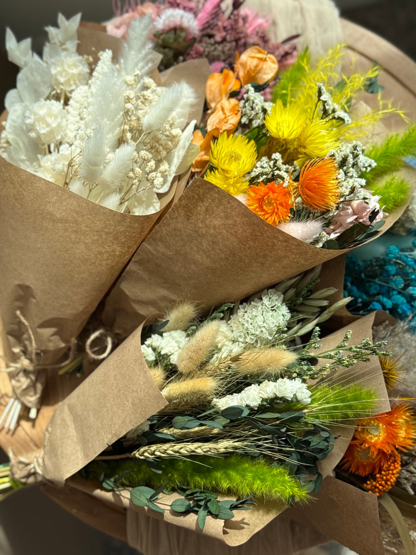 ThankYouInWhite – Small Dried Flower Bouquet (14”)