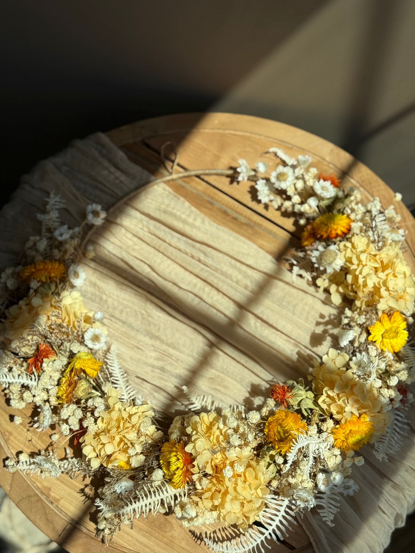 Sunlit Meadow – Dried Flower Wreath (15”)