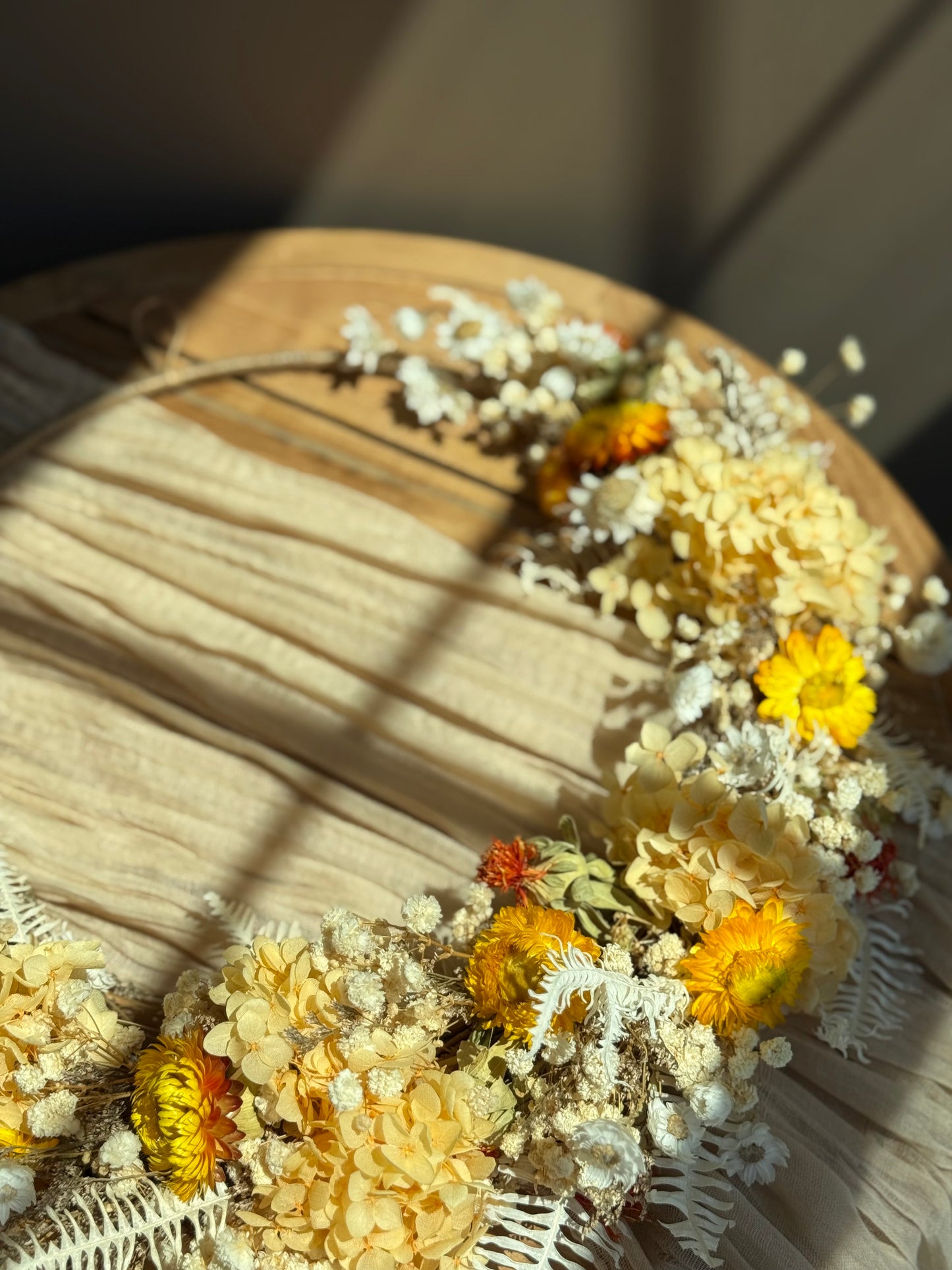 Sunlit Meadow – Dried Flower Wreath (15”)