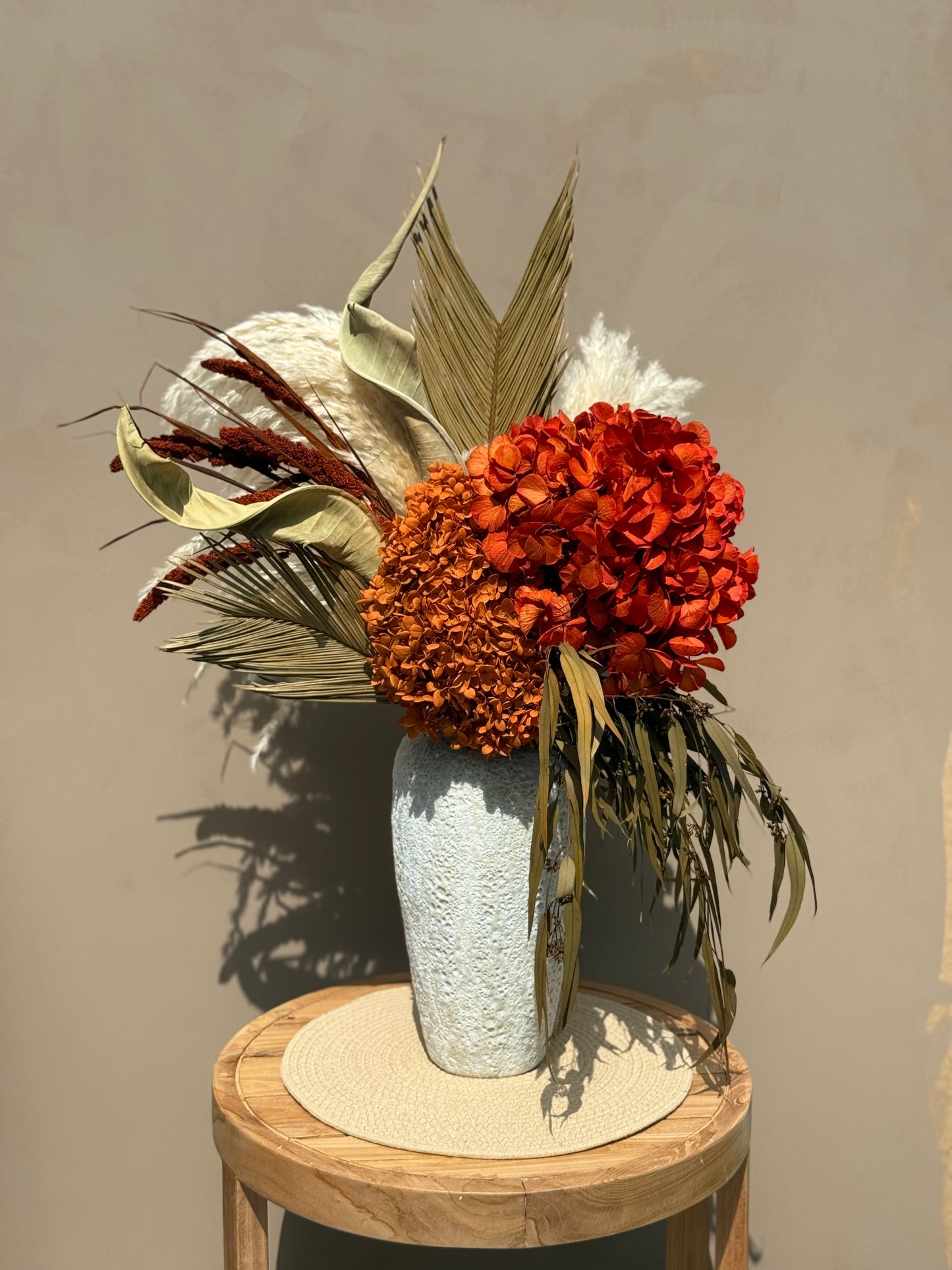 Ambertrail — Tall Fall Dried Flower Set (Optional Vase)