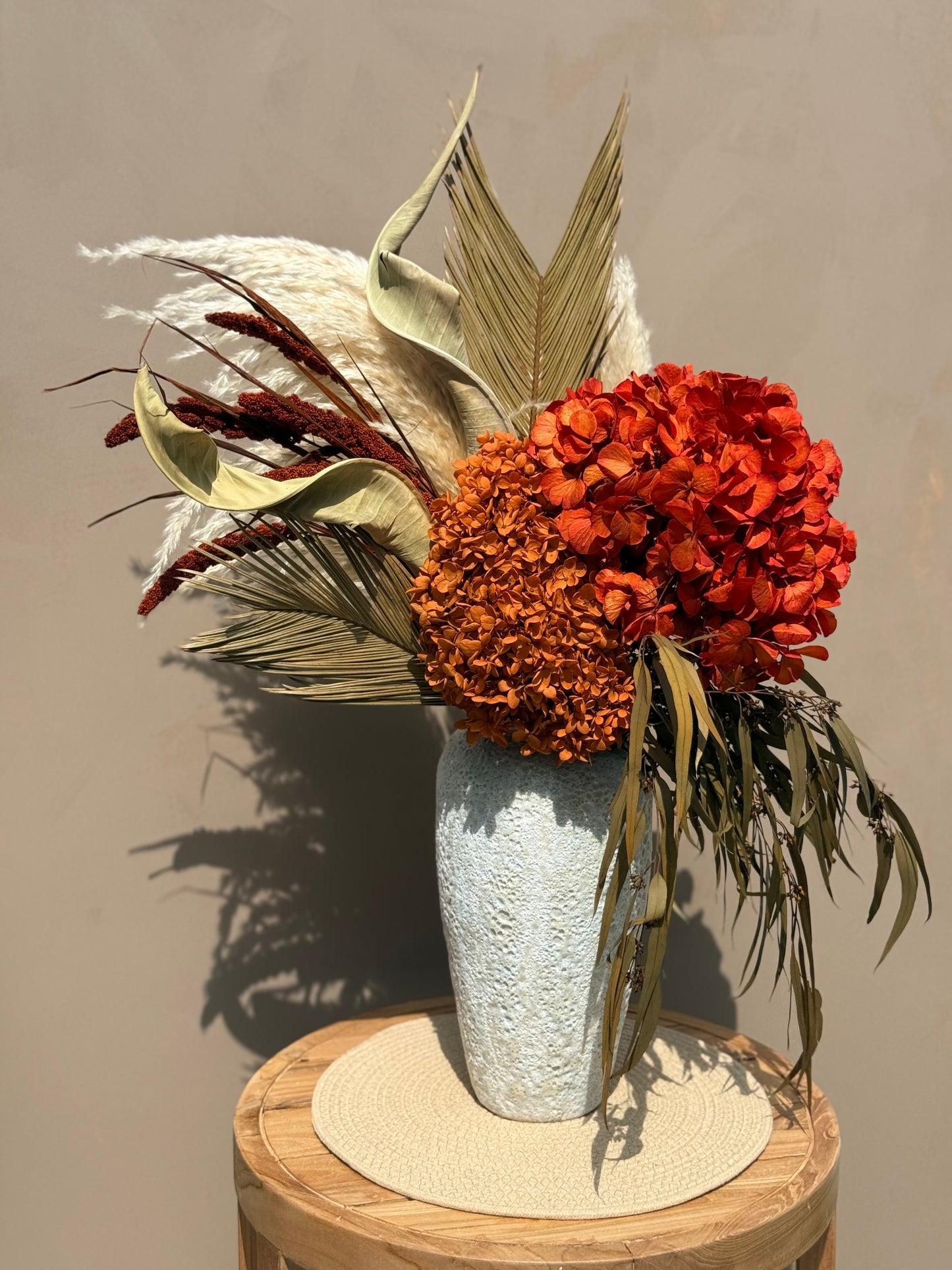 Ambertrail — Tall Fall Dried Flower Set (Optional Vase)