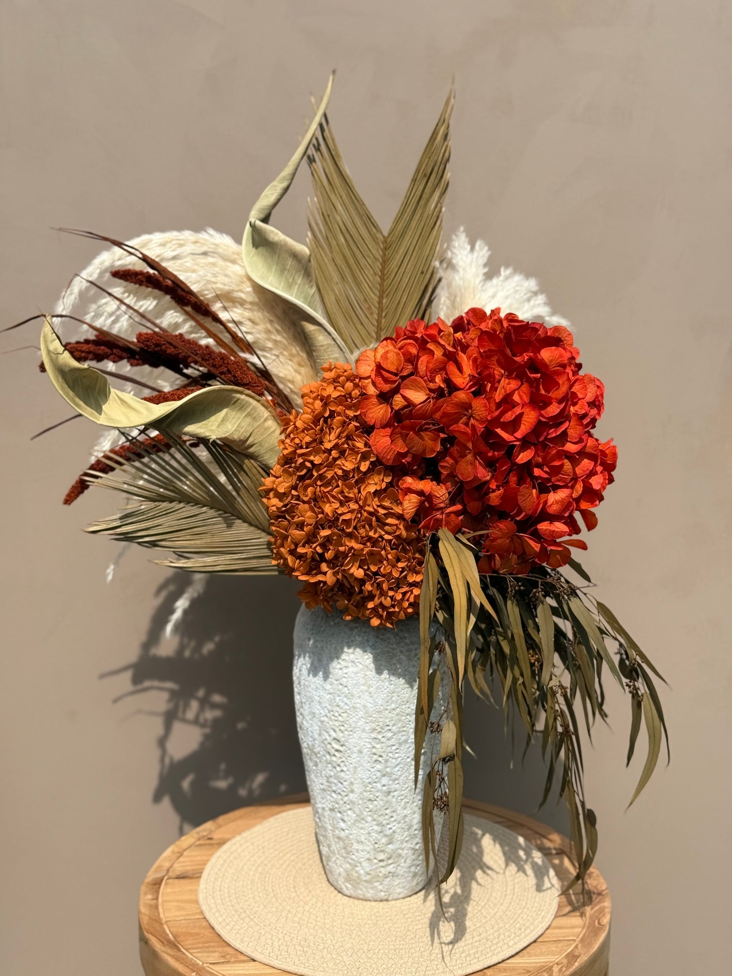 Ambertrail — Tall Fall Dried Flower Set (Optional Vase)