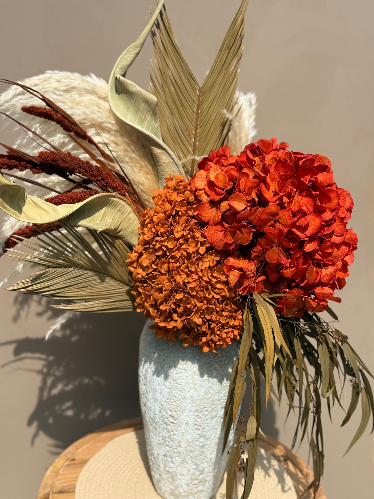 Ambertrail — Tall Fall Dried Flower Set (Optional Vase)