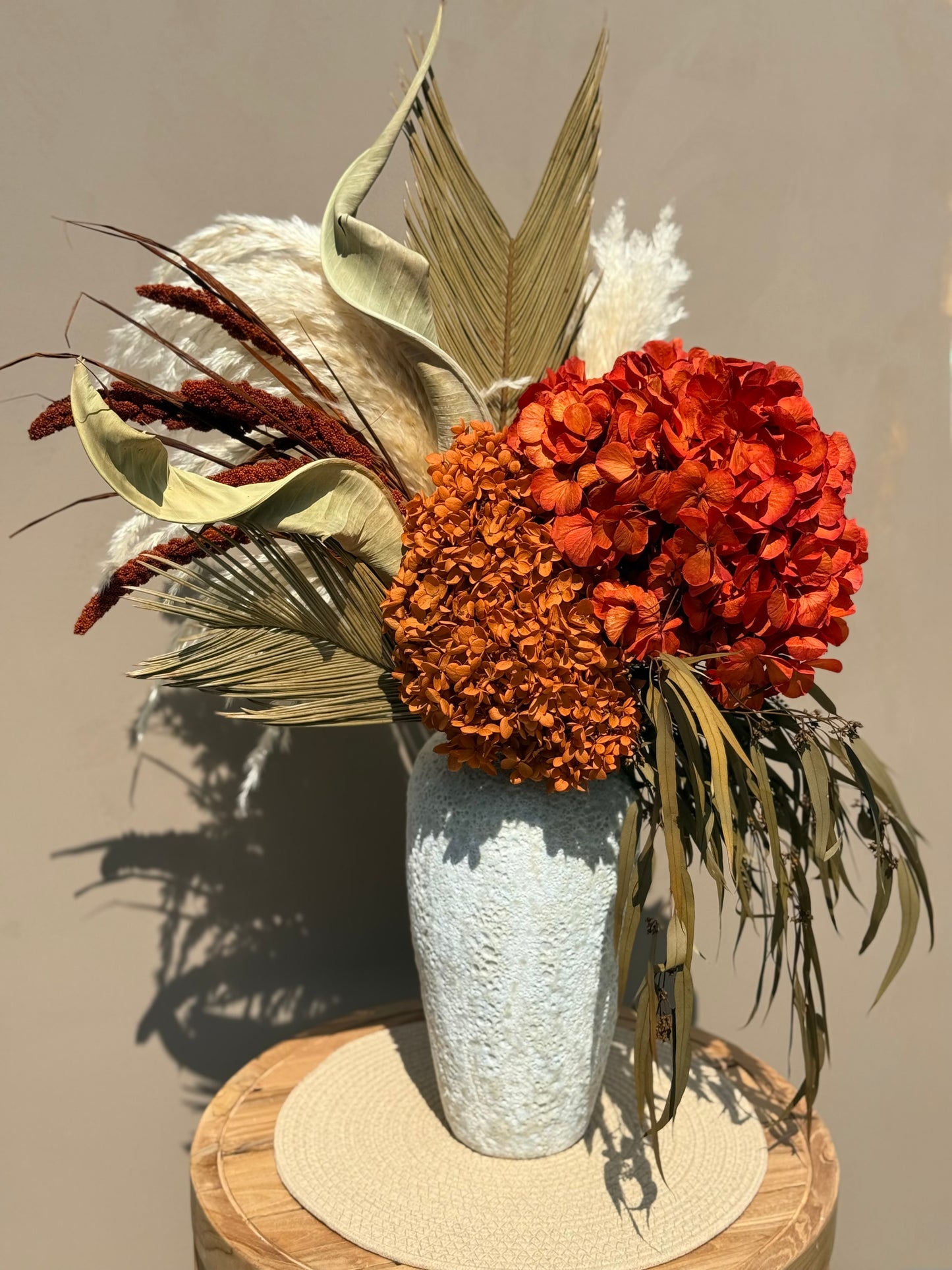 Ambertrail — Tall Fall Dried Flower Set (Optional Vase)