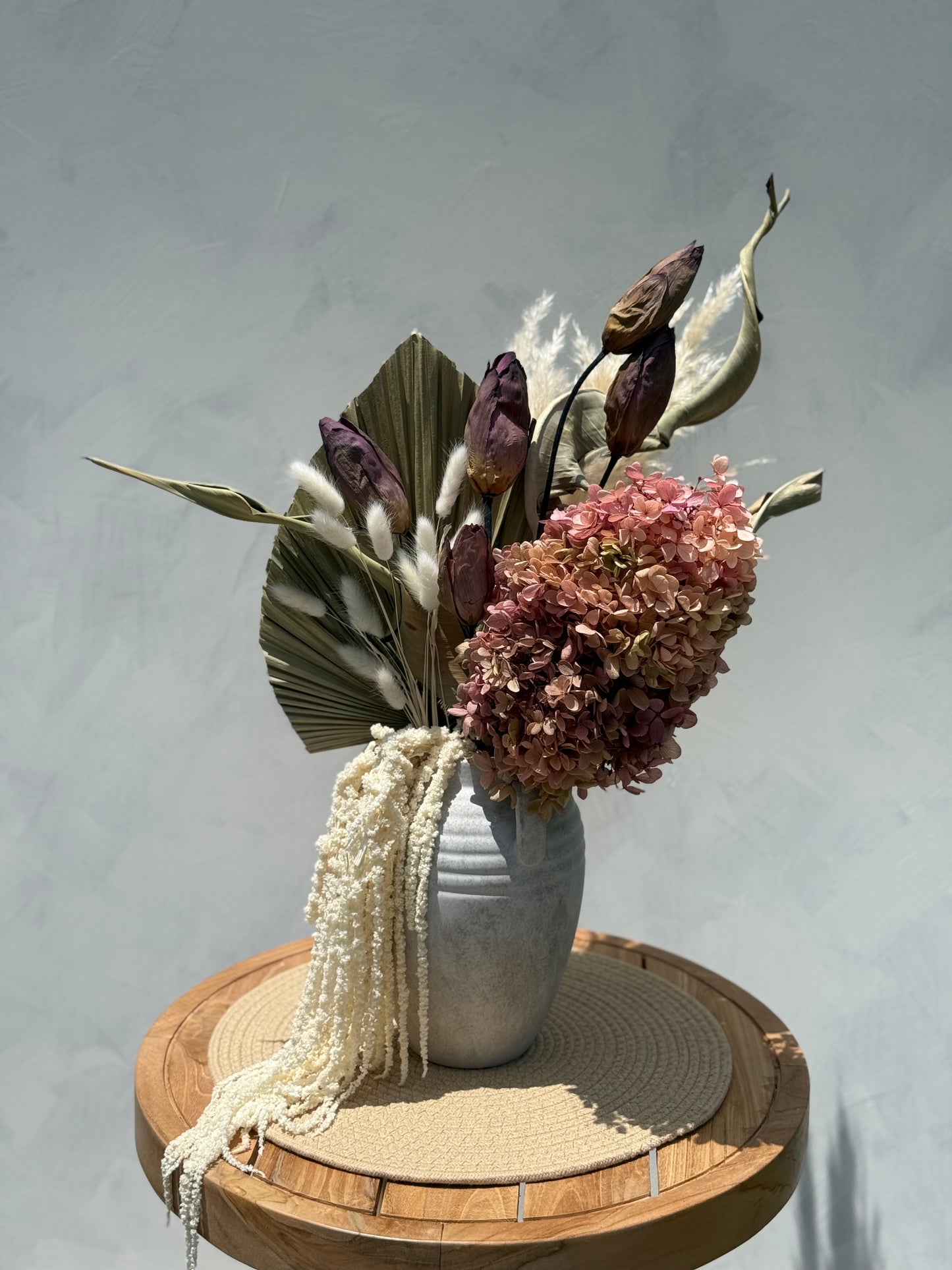 Serenique – Dried Flower Arrangement with Vase | Organic Boho Home Decor | 23” Tall Display