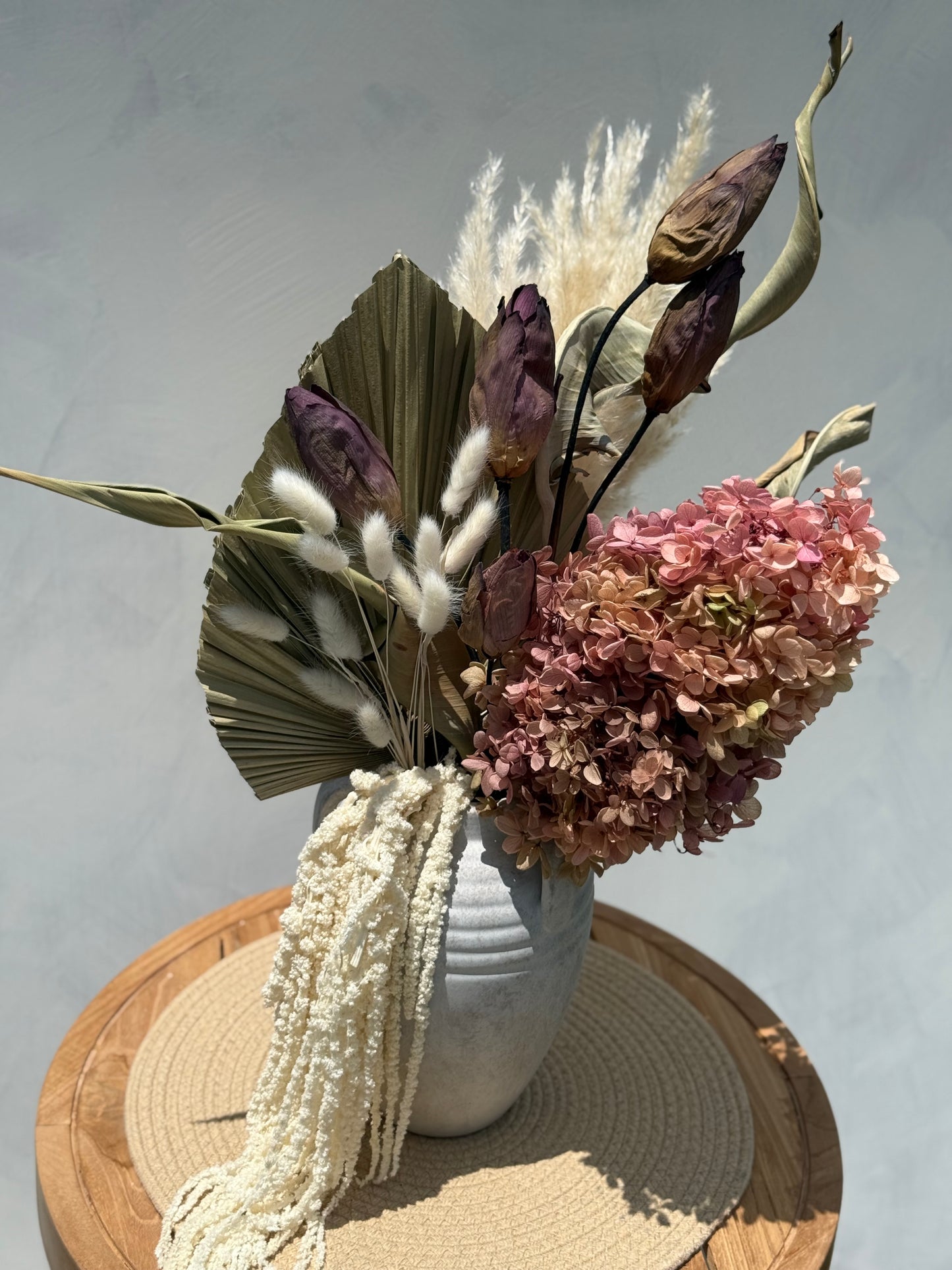 Serenique – Dried Flower Arrangement with Vase | Organic Boho Home Decor | 23” Tall Display