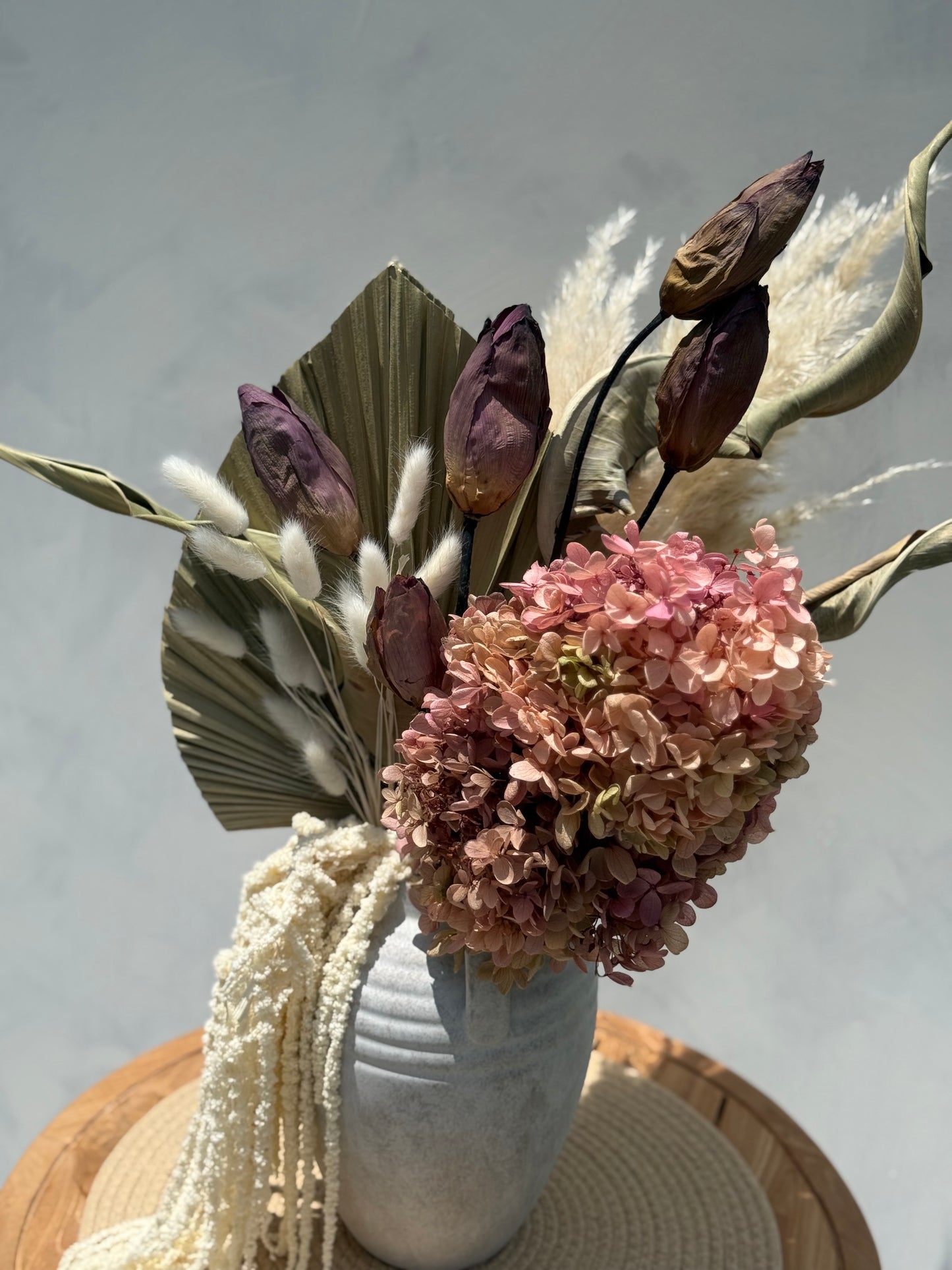 Serenique – Dried Flower Arrangement with Vase | Organic Boho Home Decor | 23” Tall Display