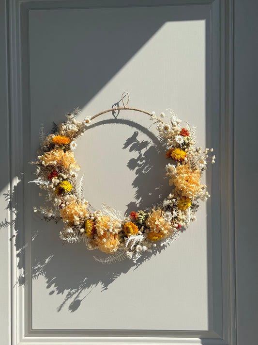 Sunlit Meadow – Dried Flower Wreath (15”)