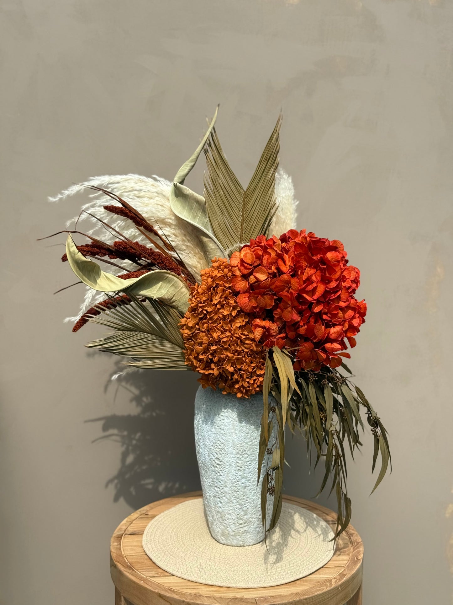 Ambertrail — Tall Fall Dried Flower Set (Optional Vase)