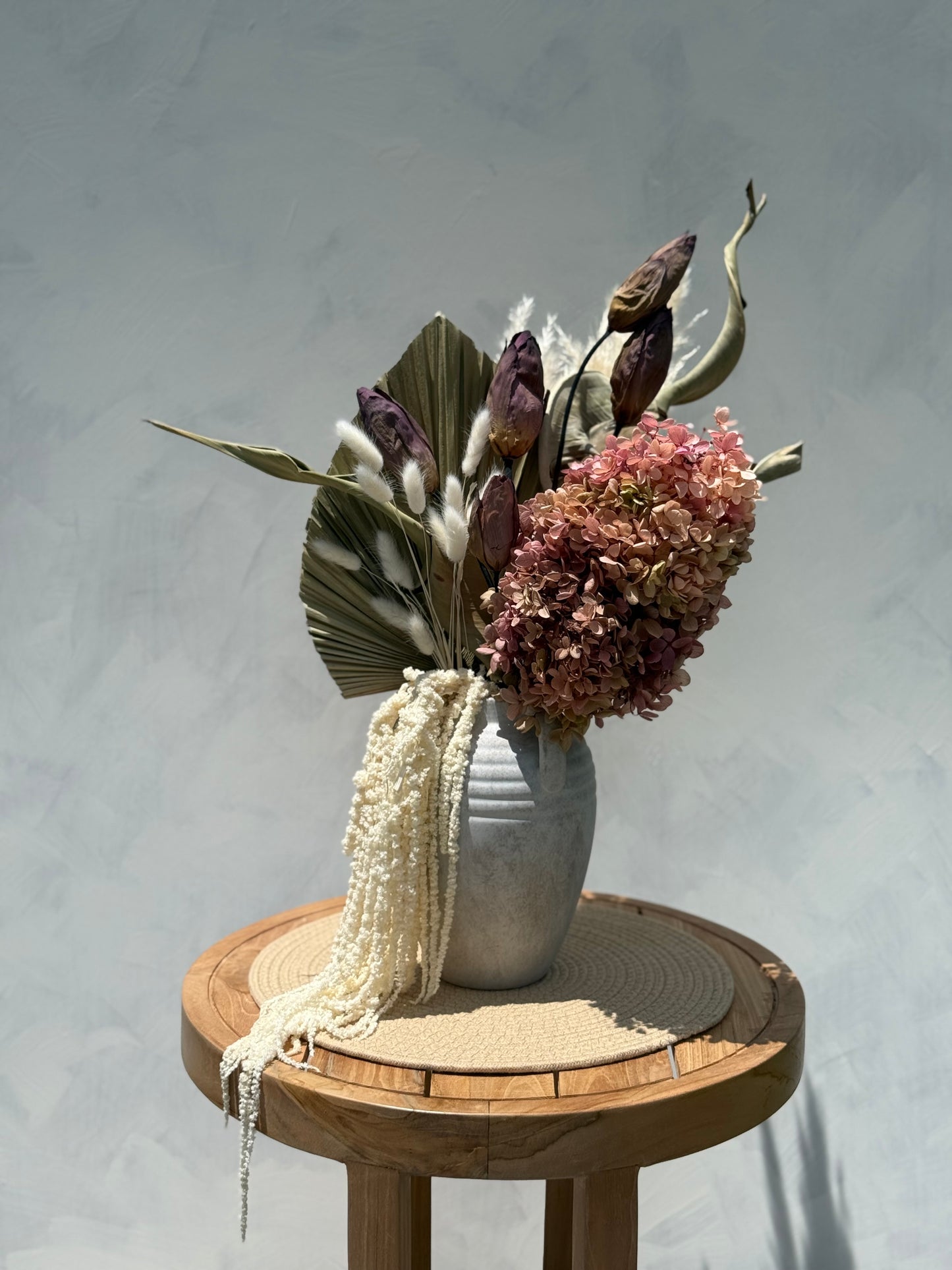 Serenique – Dried Flower Arrangement with Vase | Organic Boho Home Decor | 23” Tall Display